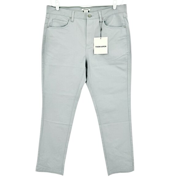 Thom Aaron Men's Stretch Slim Fit Light Gray Chino Pants Size 36x30 NWT - Picture 1 of 10